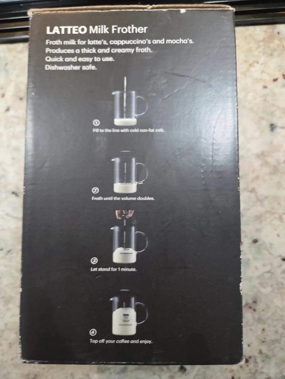 Bodum Latteo Milk Frother - Clear Glass with White Foam Image